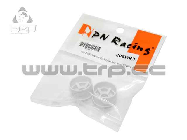 PN Racing MiniZ 2wd (R+3) 5 Rays White Rim - imagen 1