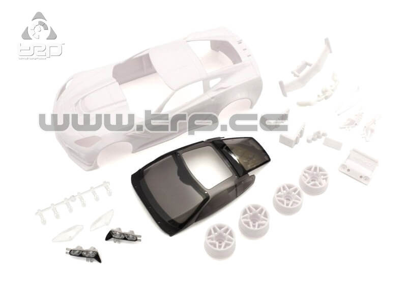 Corvette ZR1 Mini-Z Body + 2WD Wheels (Unpainted)