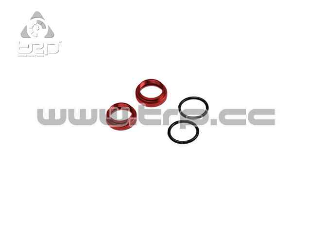Tresrey SHOCK NUT ALUMINIUM & O-RING (RED/DEX410/410R/2pcs)