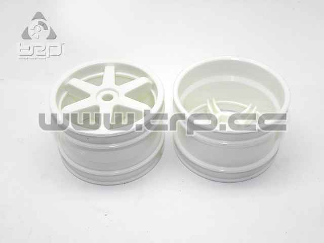 Kyosho Super Ten Low Profile Wide Wheel White Rims Rear 6 Spokes