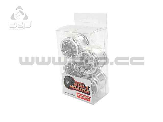 Kyosho MiniZ Monster Wheel Set Mad Force Chrome - imagen 1