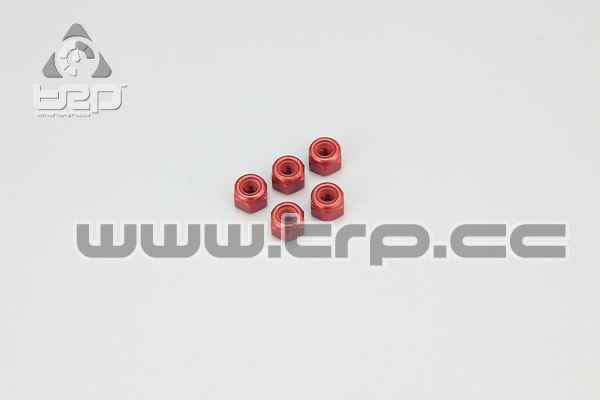 Kyosho M3 Aluminium Nylon Nut(Red)5pc