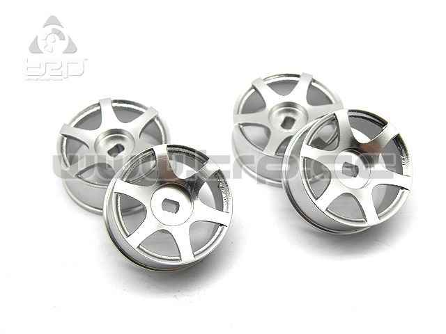 Kyosho MiniZ AWD Aluminium Wheel Set Silver 6 spokes