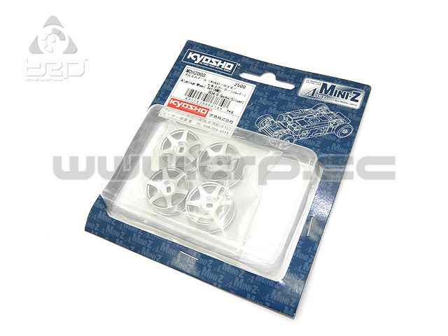 Kyosho MiniZ AWD Aluminium Wheel Set Silver 6 spokes - imagen 1
