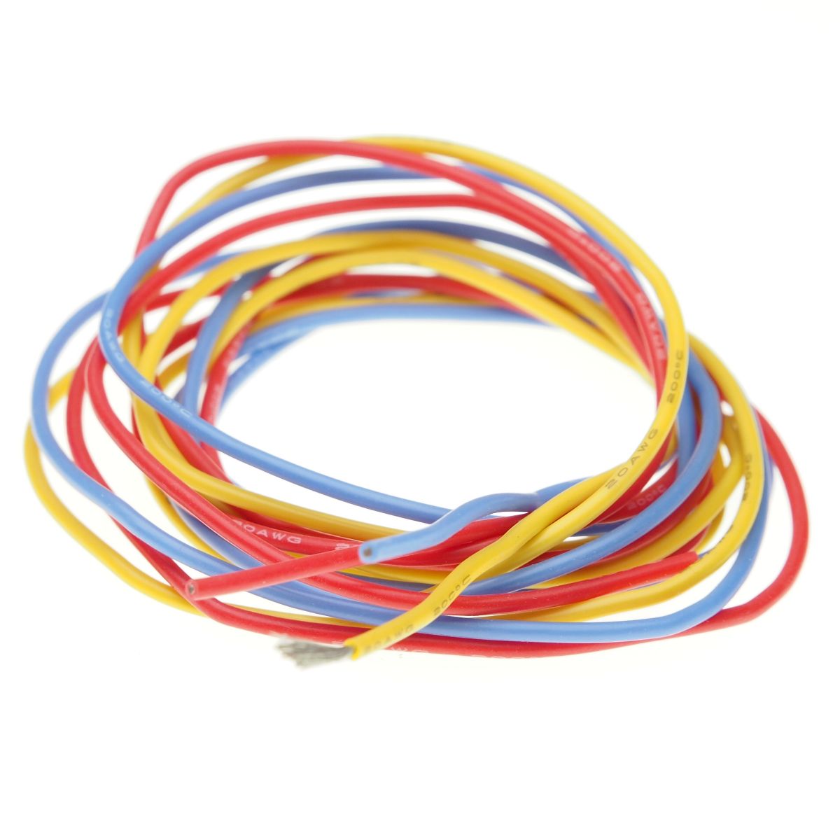 Silicone cable 20AWG (Red/yellow/blue) 1m