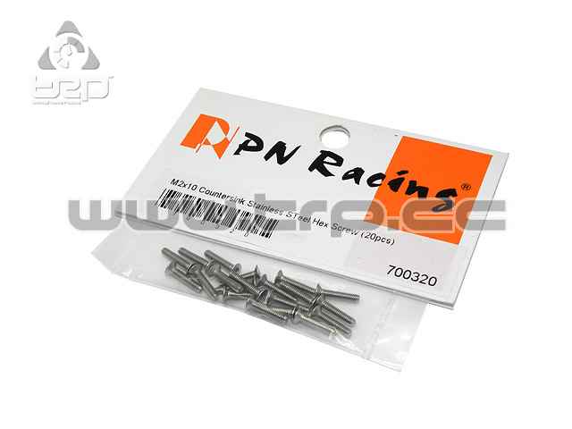 MiniZ Screws (M2x10 20pcs) Countersunk/Hex/Steel for Aluminum - imagen 1