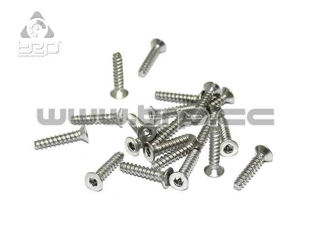 MiniZ Screws (M2x10 20pcs) Tapered/Hex/Steel for Plastic