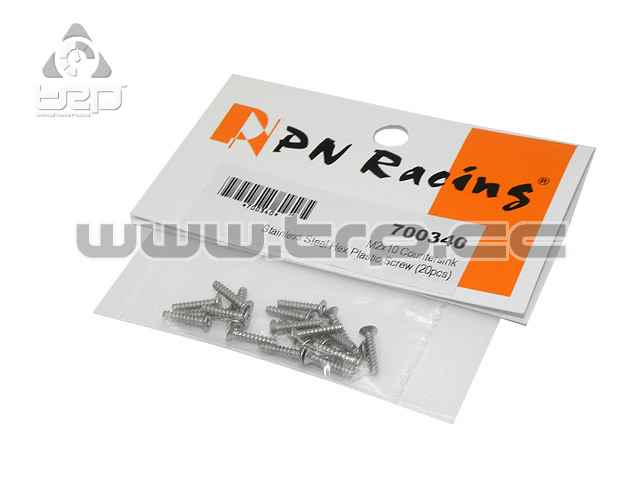 MiniZ Screws (M2x10 20pcs) Tapered/Hex/Steel for Plastic - imagen 1