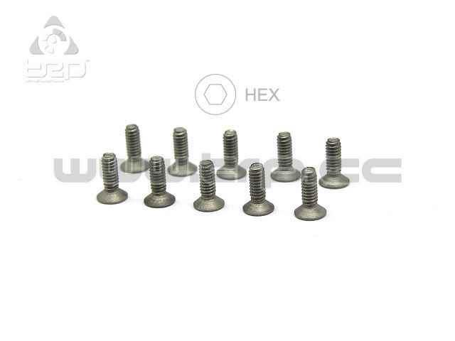 M2X6 Pn Racing Titanium Hex Conical Screws (10u) for MiniZ