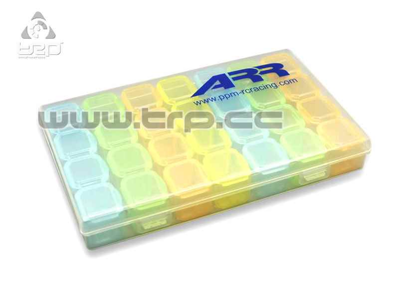 Accessory box with 28 compartments for storing screws
