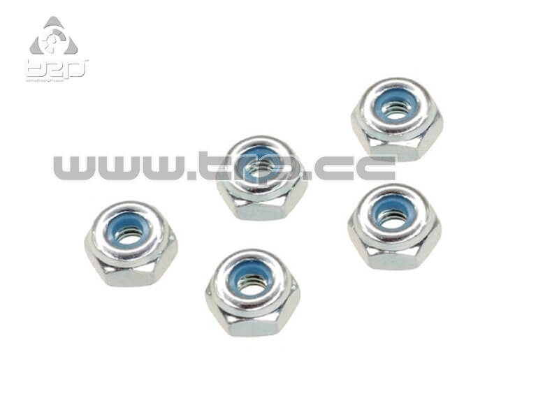 Silver Aluminum Self-Locking Nuts
