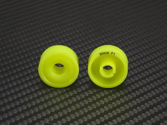 PN Racing 8.5 x 20mm F1 MiniZ 2wd CNC Yellow Flanged Wheels - imagen 2