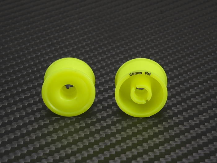 PN Racing 11 x 20mm R0 MiniZ 2wd CNC Yellow Flanged Wheels - imagen 2