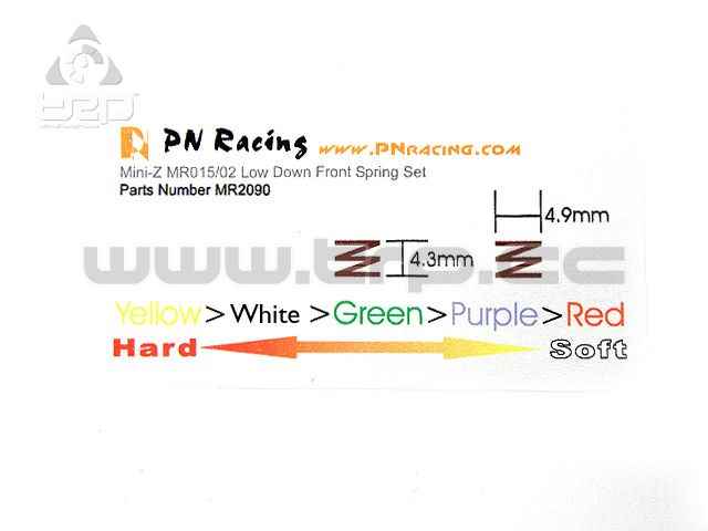 Short front springs, 5 stiffness levels, MiniZ MR02/MR015 - imagen 2