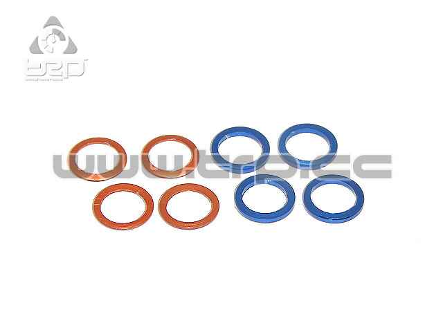 PN Racing Aluminum Washers M3.4 (Thickness 0.2 and 0.5) 4x2u