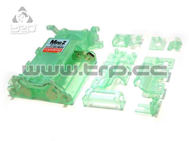 Chassis MiniZ MR02 on transparent Green plastic
