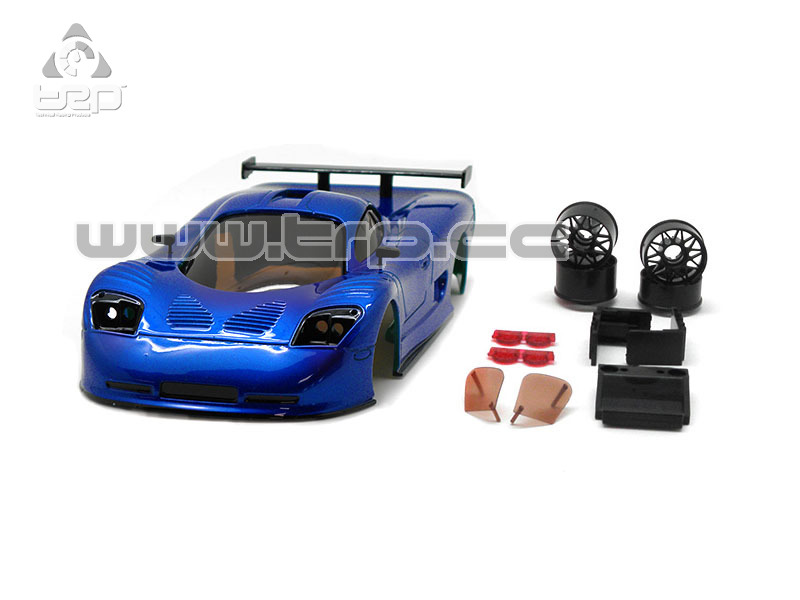 Carrocería TRPscale MiniZ Mosler Metal Blue pintada a mano