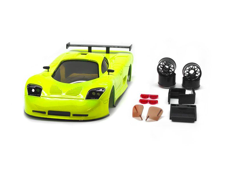 Carrocería TRPscale MiniZ Mosler pintada a mano Fluor Yellow
