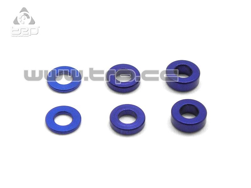 2 x 4 Alum. coller set (0.5/1.0/1.5mm) BLUE