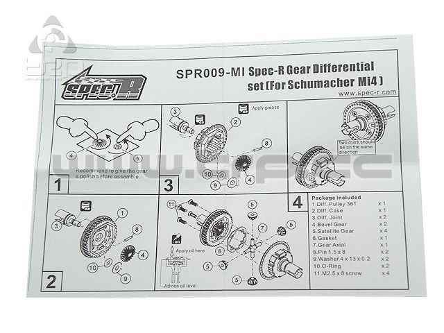 Gear Differential set 36T (For Schumacher Mi4) - imagen 2