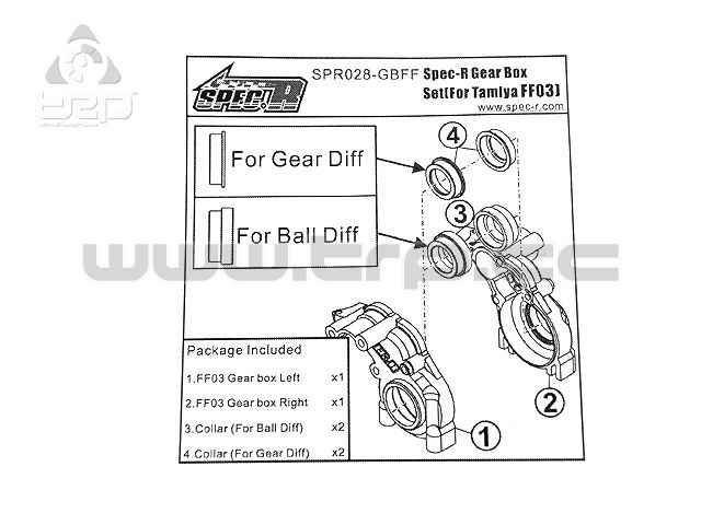 Complete gear box set with diff. for Tamiya FF03 - imagen 3