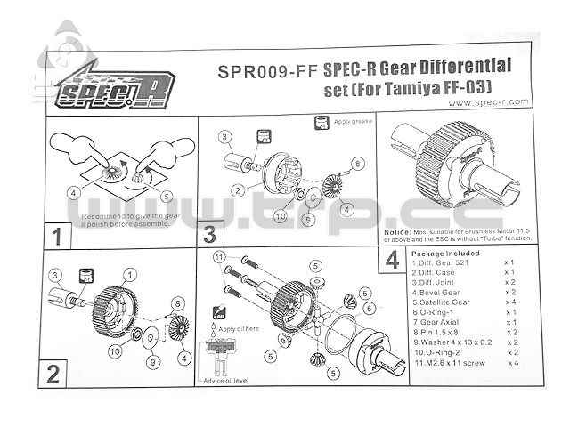 Complete gear box set with diff. for Tamiya FF03 - imagen 4