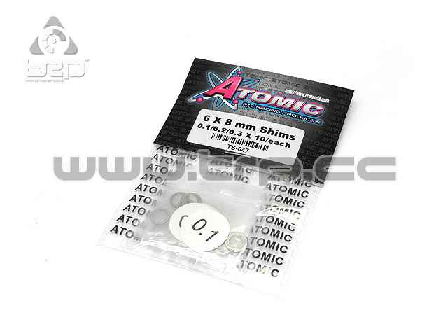 atomic 6x8mm shims 0 1 0 2 0 3 12u each - imagen 1