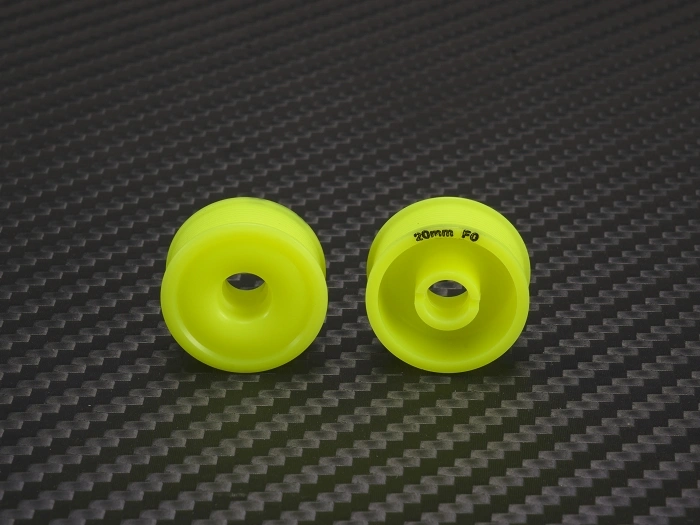PN Racing 8.5 x 20mm F0 MiniZ 2wd CNC Yellow Flanged Wheels - imagen 2