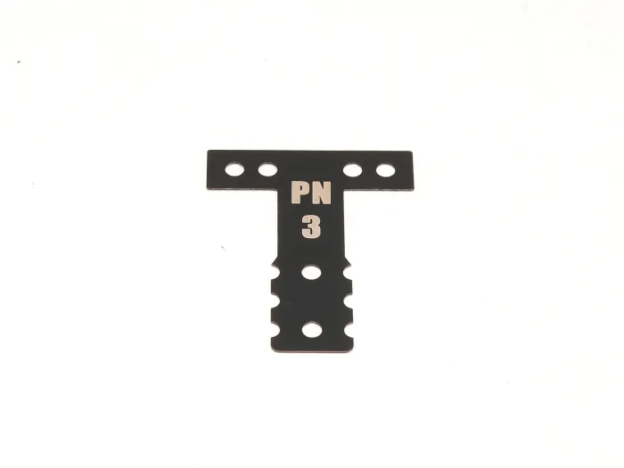 PN Racing T-plate MM hardness #3 in steel for MR03/MR04 Black