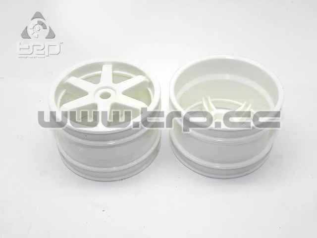 Kyosho Super Ten Low Profile Wide Wheel White Rims Rear 6 Spokes