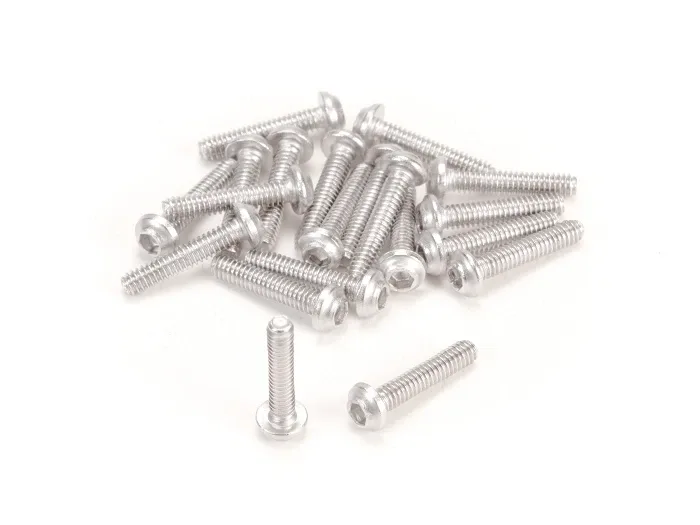 MiniZ M2x10, lot de 20 vis à tête bombée/hexagonale en acier pour alum