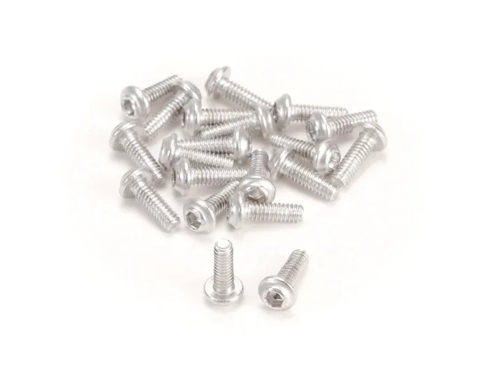 MiniZ M2x6 20 vis à tête bouton/hexagonale/acier pour aluminium